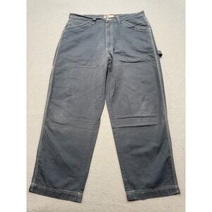 Vintage Old Navy Carpenter Pants Mens 38x30 Blue Relaxed Canvas Utility Workwear